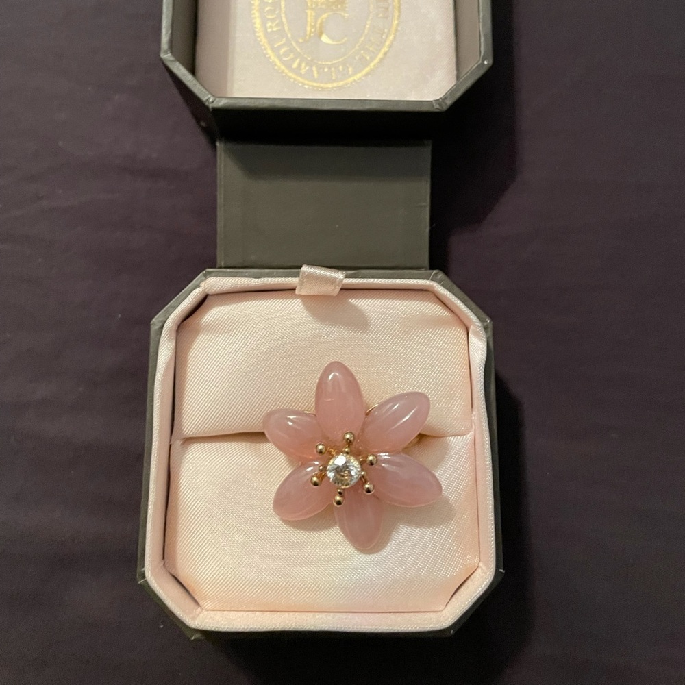 Juicy Couture Pink Crystal Flower Ring